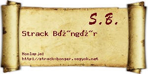 Strack Böngér névjegykártya